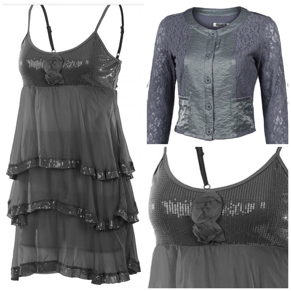 Mandarin Collared Lace Metallic Jacket - image 3